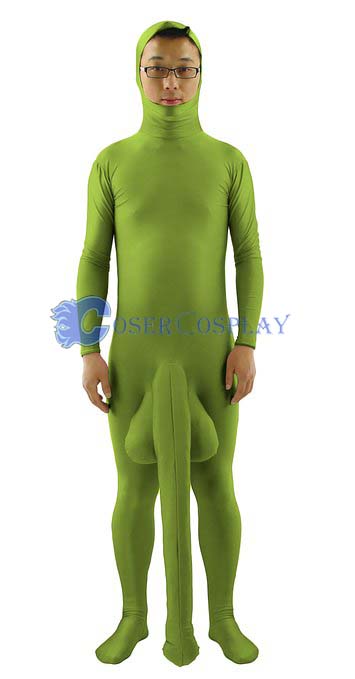 Green Zentai For Male With Penis Party